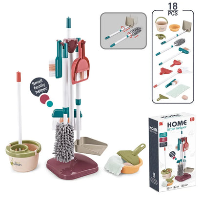 Ensemble de nettoyage de jeu de rôle pour enfants - Balai et aspirateur jouet pour garçons et filles, 23 pièces de plaisir de sanitation