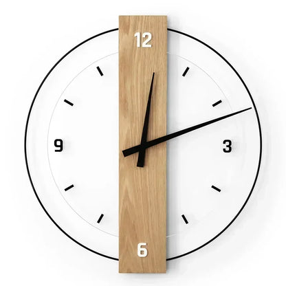 Floroux | Horloge murale en chêne noble avec accents minimalistes