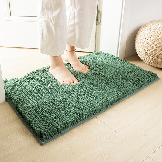 Tapis de bain en chenille de haute qualité, absorbant l'eau, antidérapant et lavable