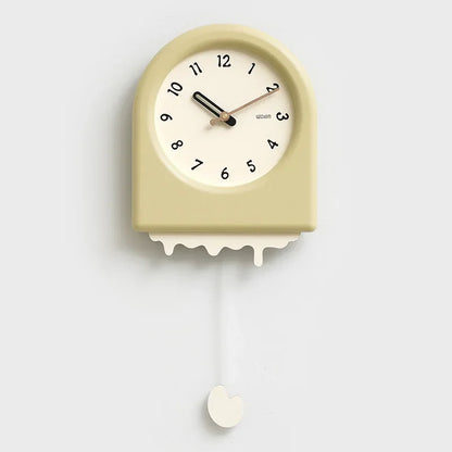 CremePendulum Clock - Horloge mural coréen au design moderne