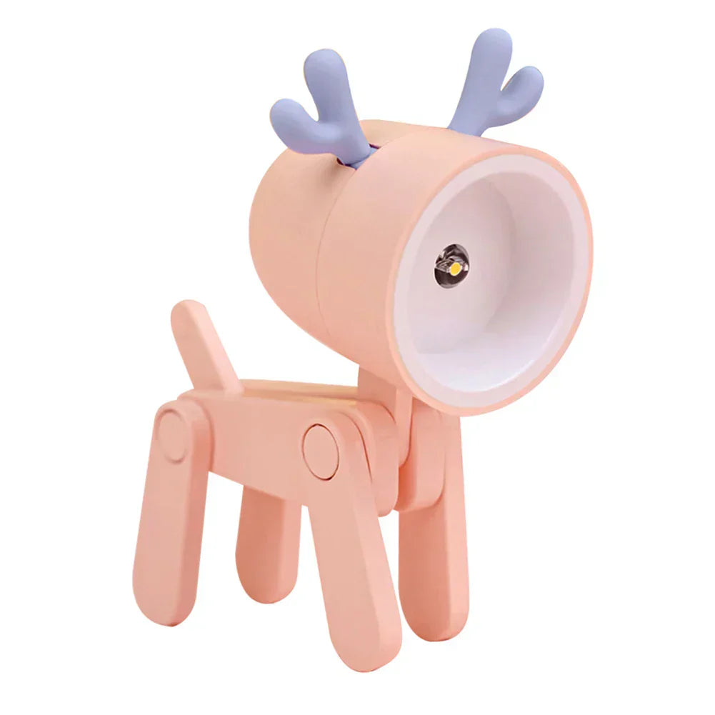 Floroux Cute LED Night Light | Mini Pet Design | Dog, Deer & Dinosaur | Foldable Table Lamp for Children's Room