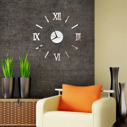RomanTime Horloge 3D - Décoration Murale DIY Moderne