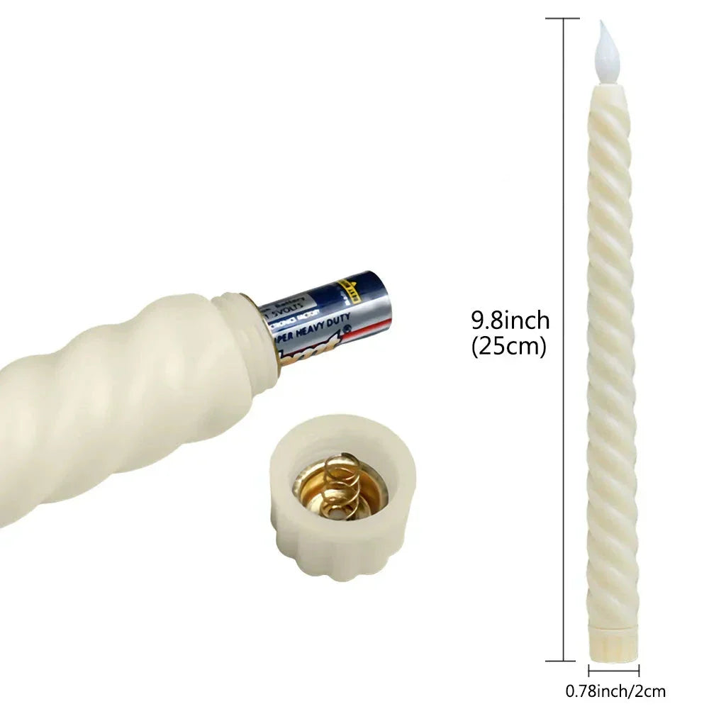 Bougeoirs LED Bougies - Bougies LED 3D Élégantes Longues