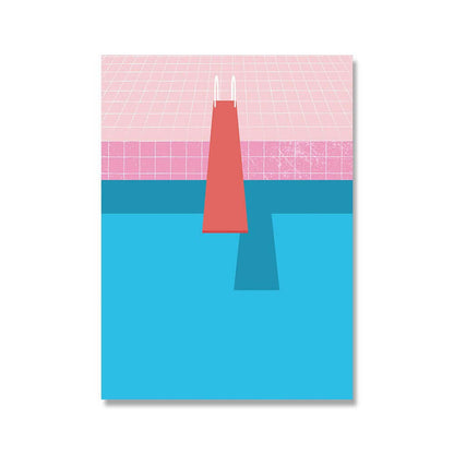 Affiche en toile PoP Art de piscine bleue