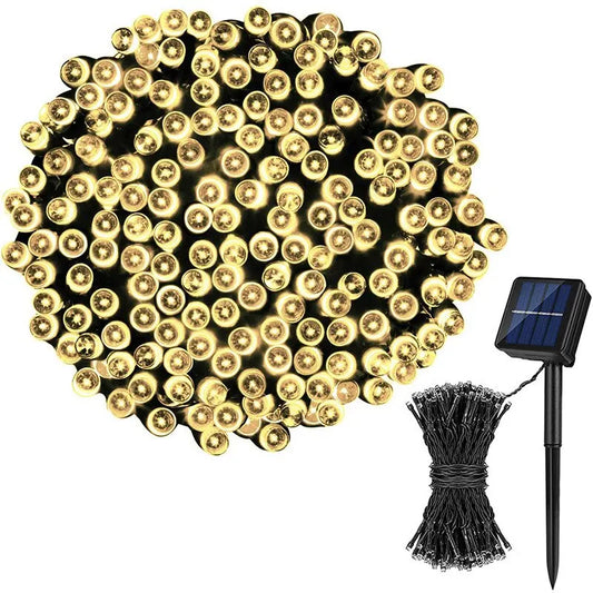 Guirlande lumineuse de Noël solaire écologique - étanche 20/50 LED pour décoration extérieure de Noël et des fêtes