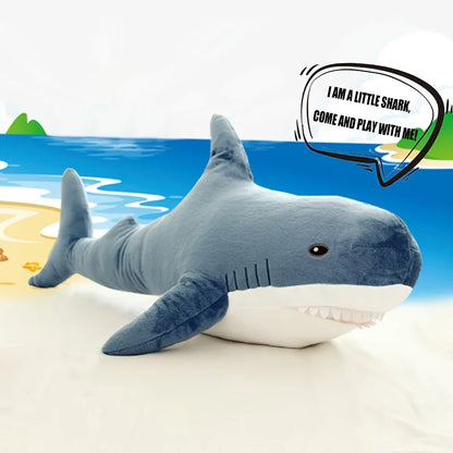Coussin en peluche Kawaii requin - Jouet en peluche mignon pour enfants, cadeau animal doux pour anniversaire, compagnon de câlin pour garçons et filles
