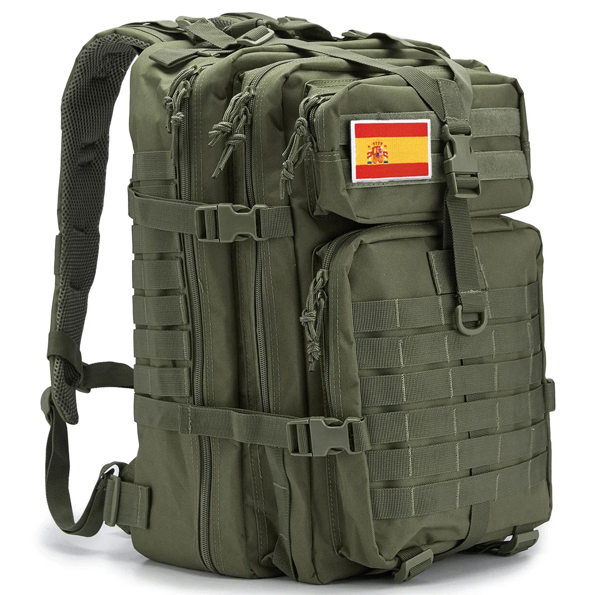 Sac à dos tactique 45L pour hommes/femmes – Daypack MOLLE pour la chasse, la pêche, la randonnée, le trekking et la survie – Sac à dos extérieur grande capacité avec porte-gobelets