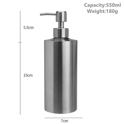 Distributeur de savon à pompe manuel en acier inoxydable élégant 250ml/350ml/550ml