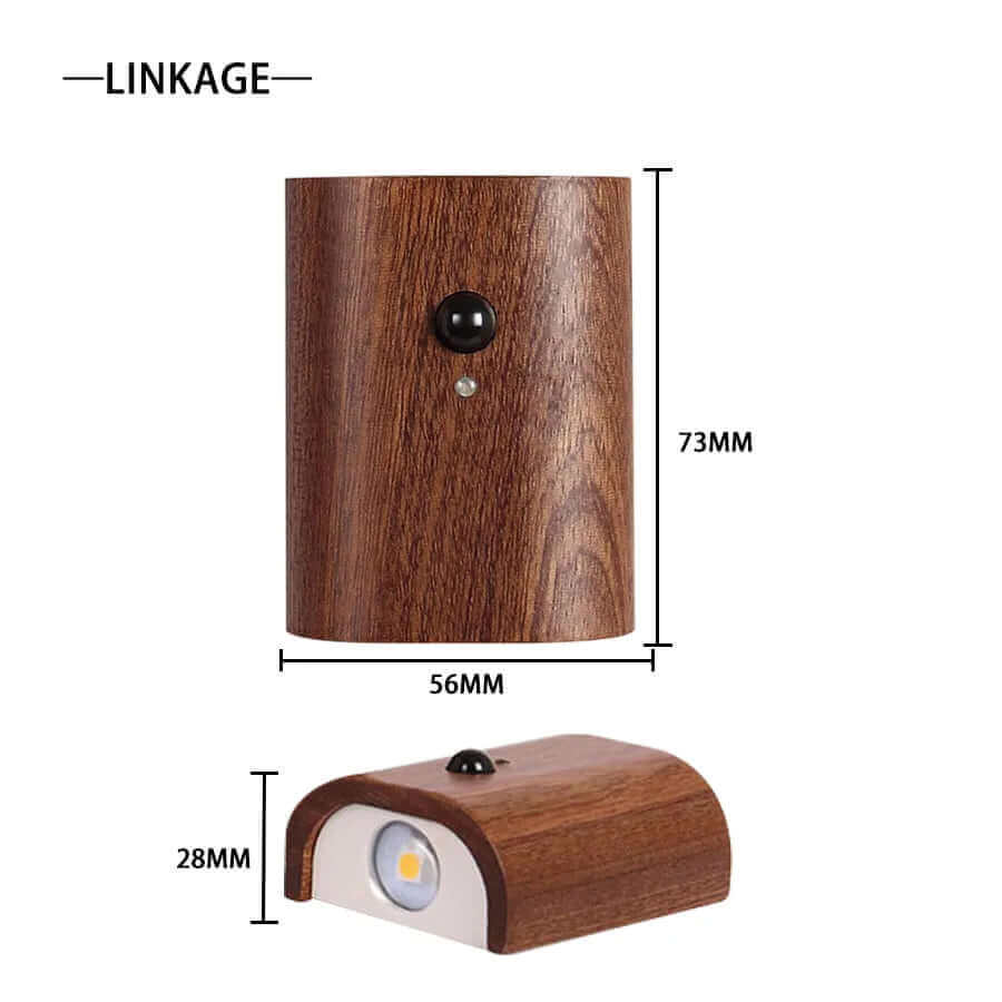 Ensemble de 2 lampes murales USB en bois rechargeables