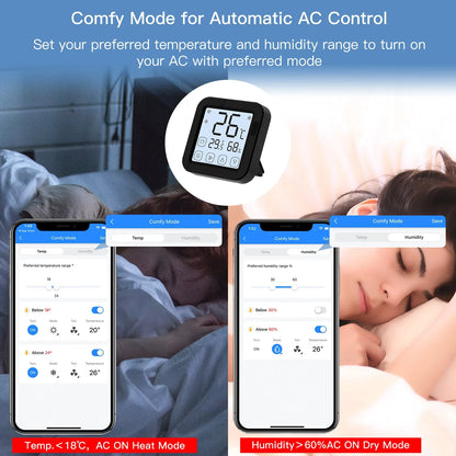 Contrôleur de thermostat IR Tuya avec écran LCD - Contrôle de température et d'humidité WiFi via les applications SmartLife Google Alexa
