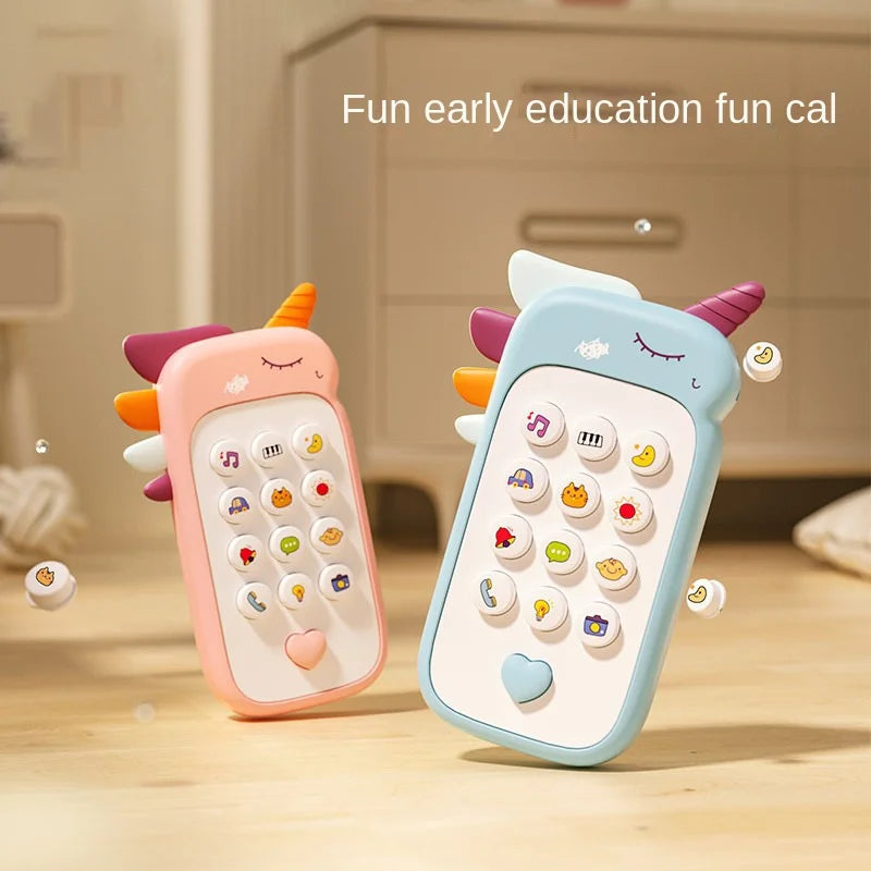 Jouet téléphone musical pour bébé avec anneau de dentition - Téléphone sonore d'apprentissage précoce pour nourrissons, idéal comme cadeau pour enfants pour dormir et jouer