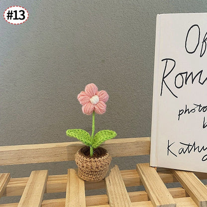 Décor de pot de fleurs au crochet fait main