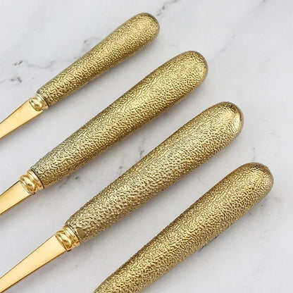 Ensemble de couverts luxueux – acier inoxydable – argent/or – couteaux, fourchettes, cuillères, cuillères à café