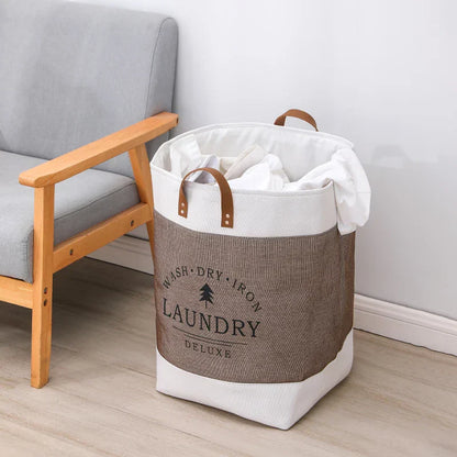 Panier à linge élégant avec poignées