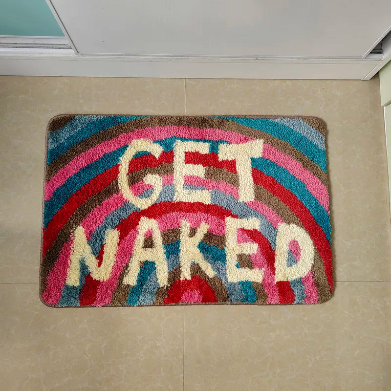 Tapis de bain coloré 'Get Naked' – Tapis doux et tufté pour salle de bain, entrée et salon