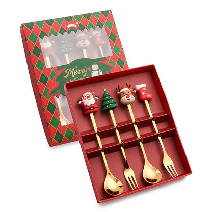 XmasSpoons – Ensemble de cuillères de Noël élégant pour tables de fête