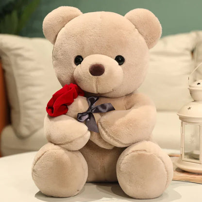Floroux - Teddy câlin avec des roses romantiques pour des moments spéciaux