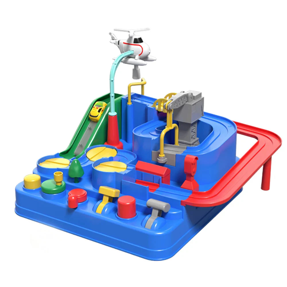Set de jeu de piste automobile d'aventure pour enfants - Parc de secours urbain et jeu de puzzle, cadeau de préscolaire