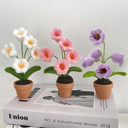 Décor de pot de fleurs au crochet fait main