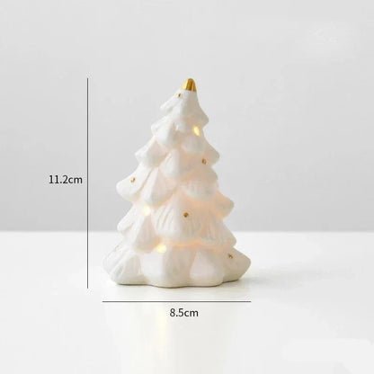 Bonhomme de neige en céramique lumineux – Figurine décorative festive pour des soirées d'hiver chaleureuses