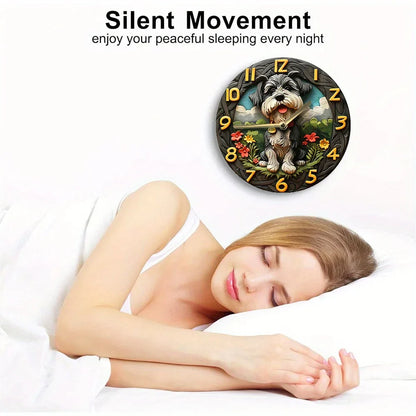 Horloge murale Chic Silent Schnauzer