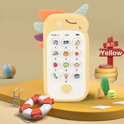 Jouet téléphone musical pour bébé avec anneau de dentition - Téléphone sonore d'apprentissage précoce pour nourrissons, idéal comme cadeau pour enfants pour dormir et jouer