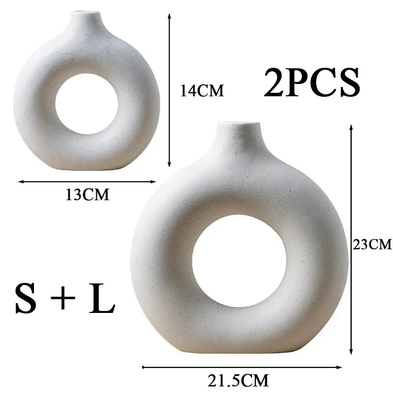 Floroux Decor Vase Set of 2 | Minimalist ceramic vases | Modern home decoration