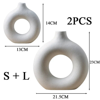 Floroux Decor Vase Set of 2 | Minimalist ceramic vases | Modern home decoration
