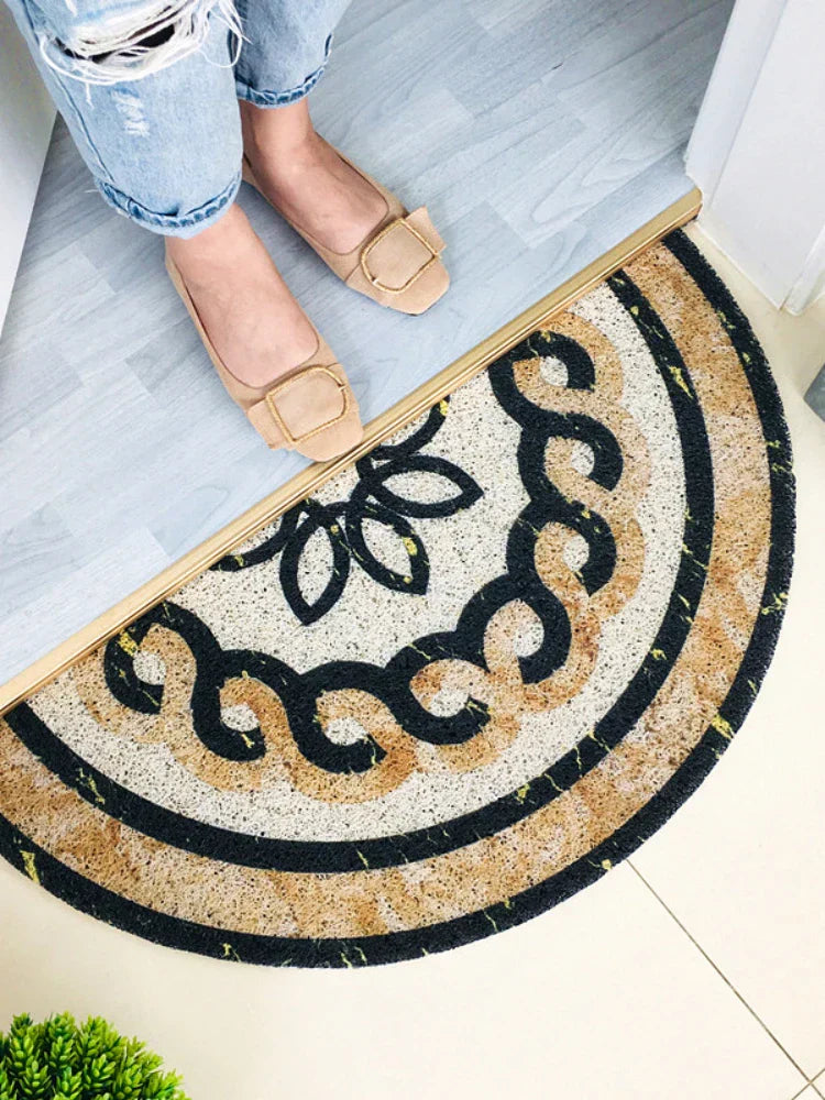 FloraMat - Tapis de porte élégant en demi-lune pour votre maison