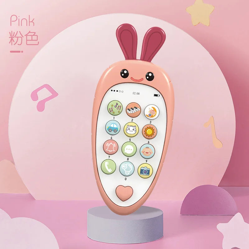 Jouet téléphone musical pour bébé avec anneau de dentition - Téléphone sonore d'apprentissage précoce pour nourrissons, idéal comme cadeau pour enfants pour dormir et jouer