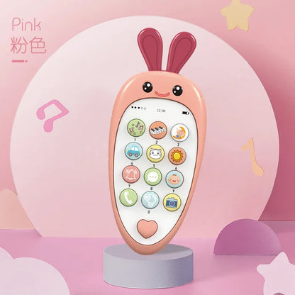 Jouet téléphone musical pour bébé avec anneau de dentition - Téléphone sonore d'apprentissage précoce pour nourrissons, idéal comme cadeau pour enfants pour dormir et jouer