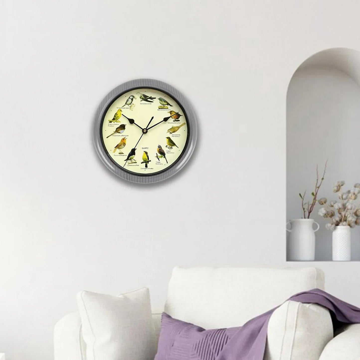 BirdSong Horloge – Horloge Murale de 10 Pouces pour Intérieur Élégant
