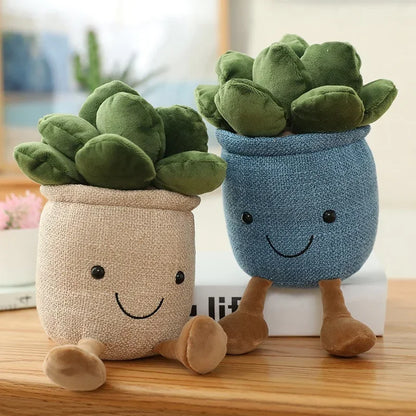 Coussin Succulent en Peluche – Coussin Décoratif Créatif en Design de Pot pour Chambre d'Enfant et Salon, Cadeau Idéal
