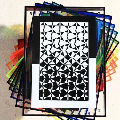 Cadre photo flottant en acrylique fluorescent des années 80