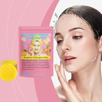 Éponges Exfoliantes Nettoyantes au Curcuma et à l'Acide Kojique - Pack de 40 pour un Soin de la Peau Radieux