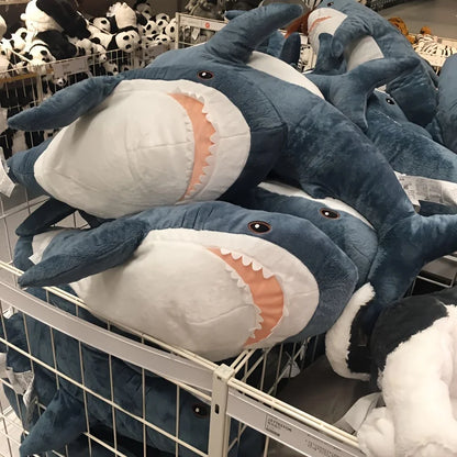 Coussin en peluche Kawaii requin - Jouet en peluche mignon pour enfants, cadeau animal doux pour anniversaire, compagnon de câlin pour garçons et filles