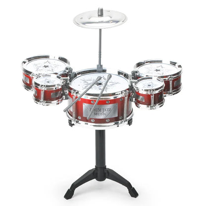 Kit de batterie jazz pour enfants - Jouet de percussion facile à utiliser pour les jeunes musiciens avec 5 tambours et cymbales