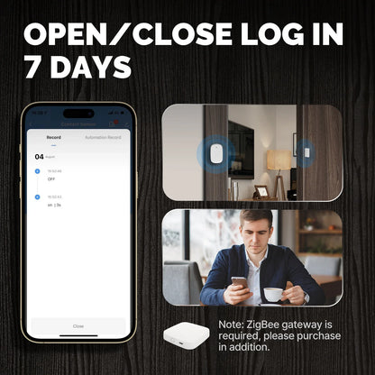 Tuya ZigBee Capteur Intelligent de Fenêtre Porte Barrière - Surveillance de Sécurité WiFi via les Applications SmartLife Google Alexa