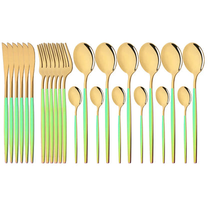 Floroux | Set de vaisselle en acier inoxydable