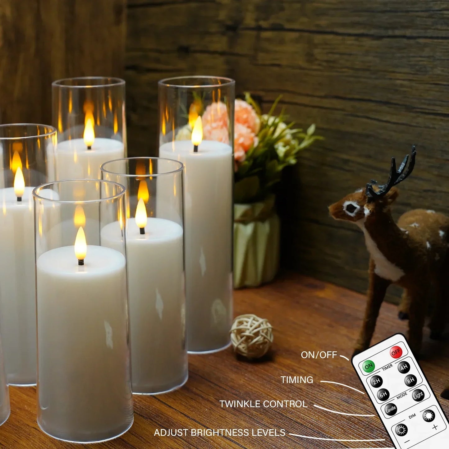 CandleGlow™ Flameless LED Candle Set | 9 Pieces Acrylic Candles | Atmospheric Decoration for Home and Events