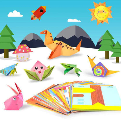 Kits d'artisanat origami Montessori pour enfants - Art en papier éducatif avec des animaux de dessin animé, activité DIY amusante pour garçons et filles