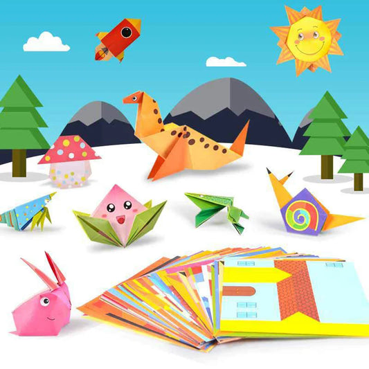 Kits d'artisanat origami Montessori pour enfants - Art en papier éducatif avec des animaux de dessin animé, activité DIY amusante pour garçons et filles