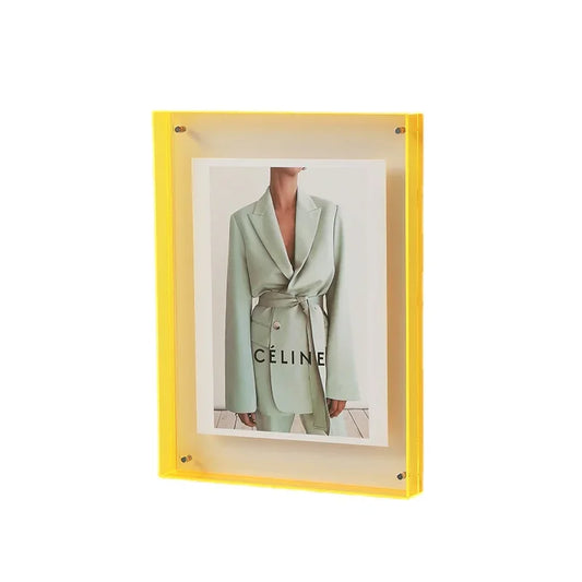 Floroux | Double-sided acrylic photo frame | Transparent and modern | Magnetic | Ideal for home and office