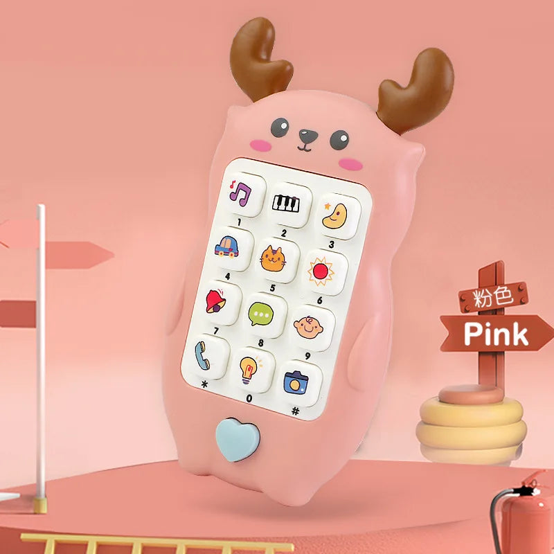 Jouet téléphone musical pour bébé avec anneau de dentition - Téléphone sonore d'apprentissage précoce pour nourrissons, idéal comme cadeau pour enfants pour dormir et jouer