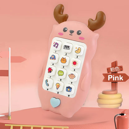 Jouet téléphone musical pour bébé avec anneau de dentition - Téléphone sonore d'apprentissage précoce pour nourrissons, idéal comme cadeau pour enfants pour dormir et jouer