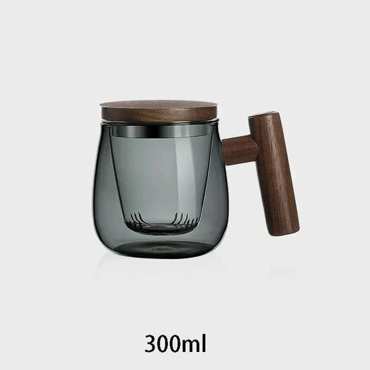 Tasse à thé en verre ultramoderne avec filtre et couvercle