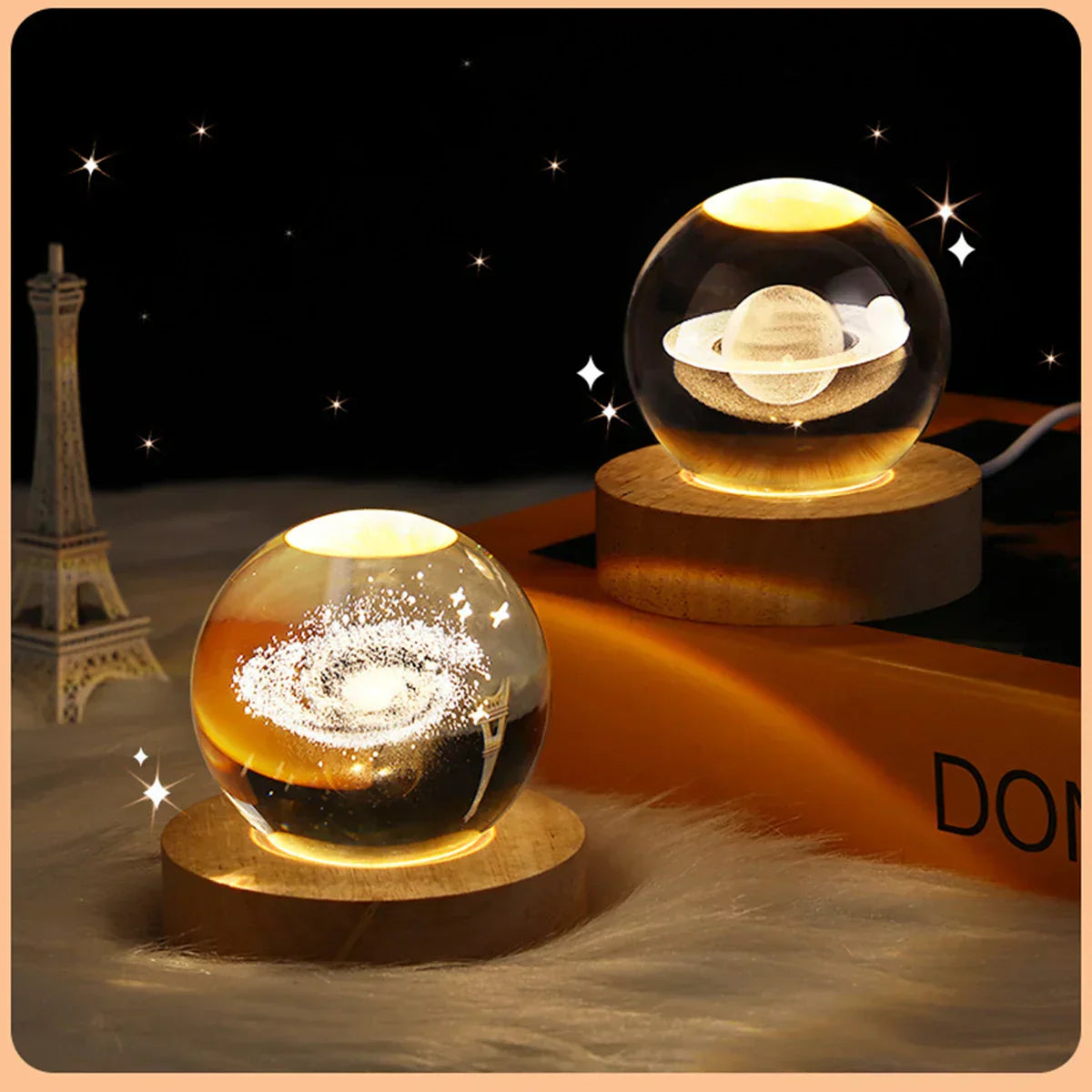 Floroux Crystal Lamp | Galaxy 3D Crystal Ball Lamp | LED Ambient Light | Unique Home Decoration