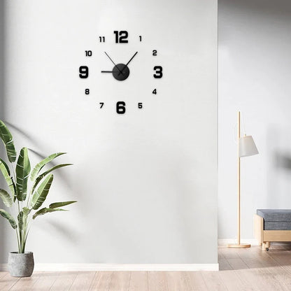 Horloge murale créative sans cadre