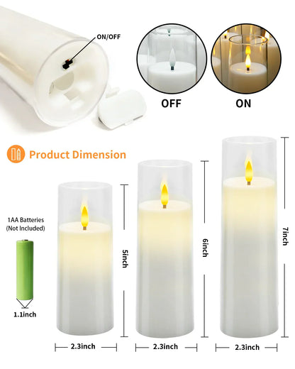 CandleGlow™ Flameless LED Candle Set | 9 Pieces Acrylic Candles | Atmospheric Decoration for Home and Events