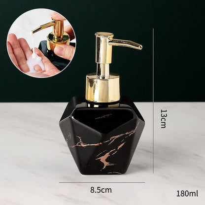 Distributeur de savon en marbre solide élégant pour salle de bain